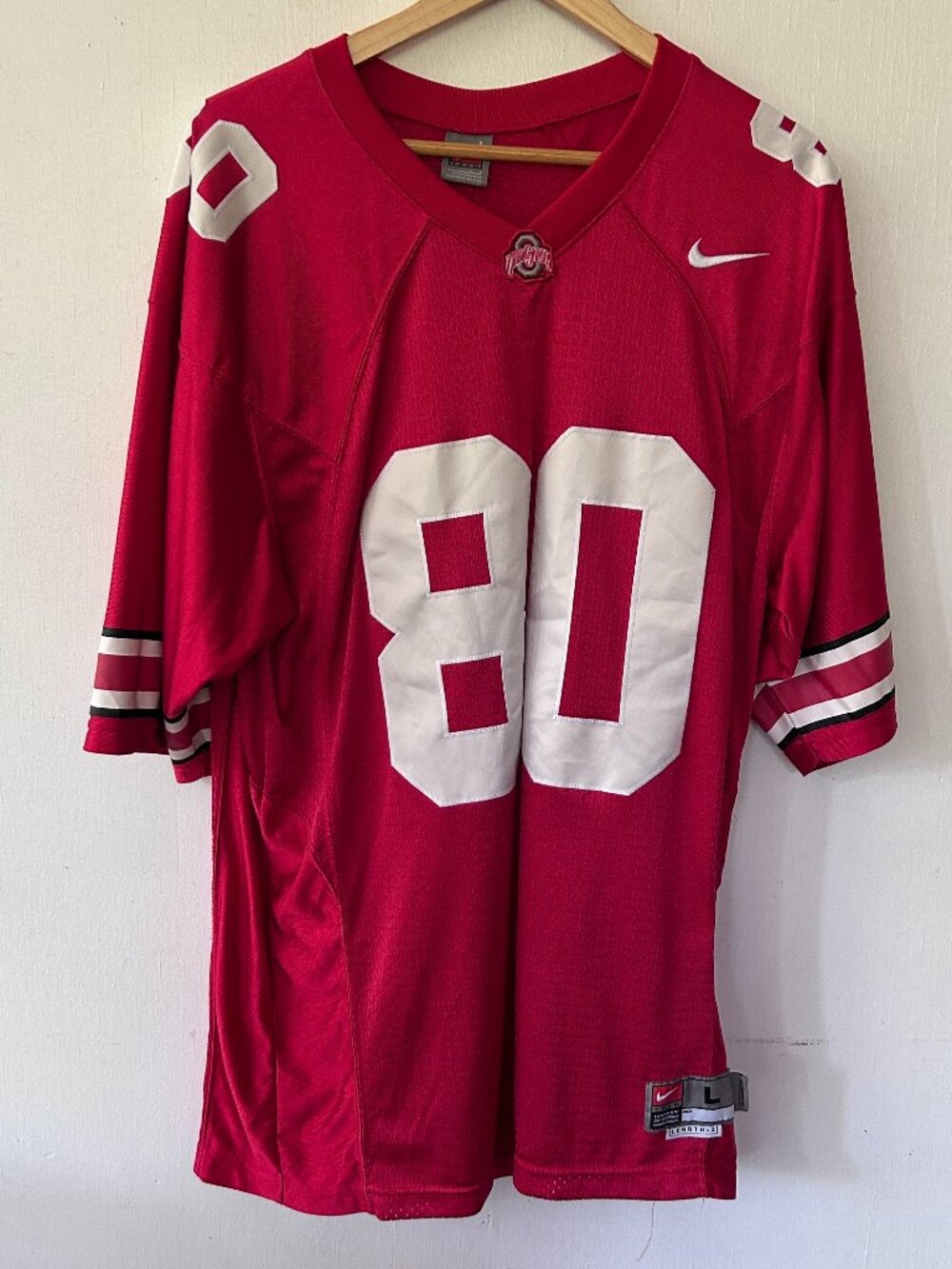 Ohio State University Nike Football Jersey Mens Large VTG #80 Red